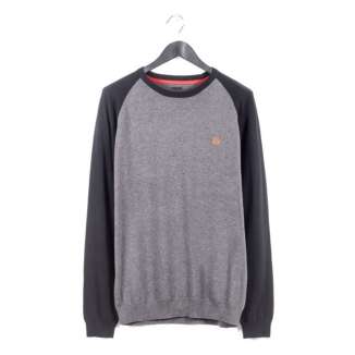 Cotton Two-Color Raglan Sweater 172.EM70.22 GREY