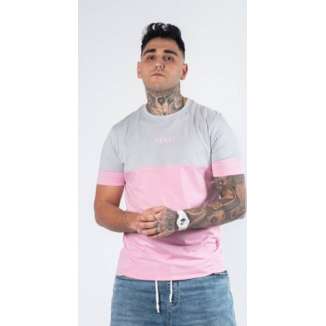 HENRY CLOTHING T-SHIRT 3-208 ICE GREY/PINK