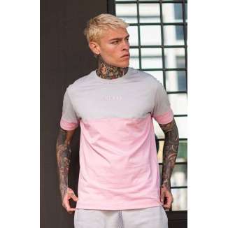 HENRY CLOTHING T-SHIRT 3-208 ICE GREY/PINK