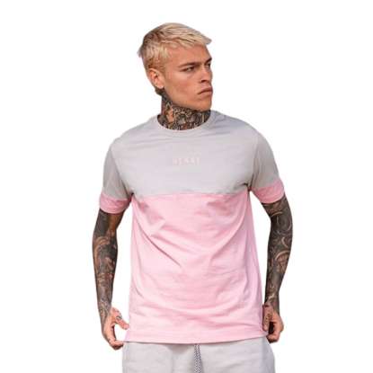 HENRY CLOTHING T-SHIRT 3-208 ICE GREY/PINK