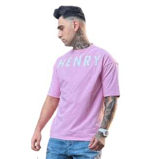 HENRY CLOTHING OVERSIZED T-SHIRT 3-219 PINK