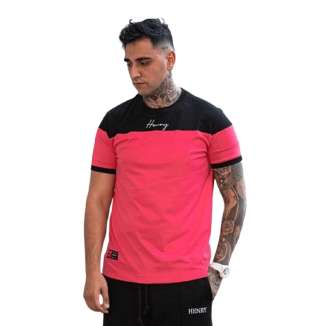 HENRY CLOTHING T-SHIRT 3-223 CORAL/BLACK