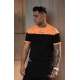 HENRY CLOTHING T-SHIRT 3-223 BLACK/ORANGE
