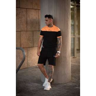 HENRY CLOTHING T-SHIRT 3-223 BLACK/ORANGE