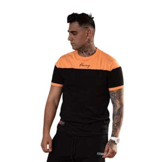 HENRY CLOTHING T-SHIRT 3-223 BLACK/ORANGE