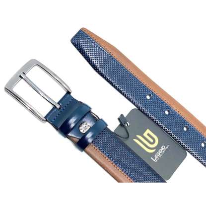 BELT PU LEATHER 1733 BLUE/TABAC