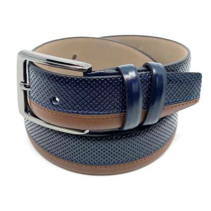 BELT PU LEATHER 1733 BLUE/TABAC