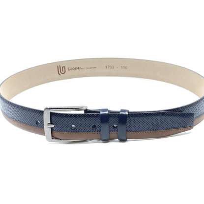 BELT PU LEATHER 1733 BLUE/TABAC