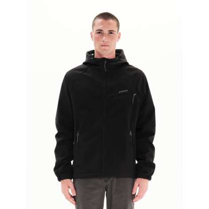 DETACHABLE HOOD BONDED JACKET 222.EM11.02 BLACK