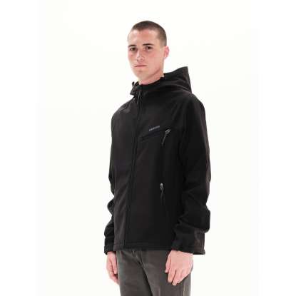 DETACHABLE HOOD BONDED JACKET 222.EM11.02 BLACK