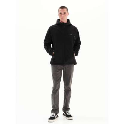 DETACHABLE HOOD BONDED JACKET 222.EM11.02 BLACK