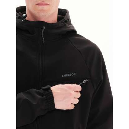 DETACHABLE HOOD BONDED JACKET 222.EM11.02 BLACK