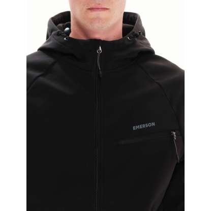 DETACHABLE HOOD BONDED JACKET 222.EM11.02 BLACK