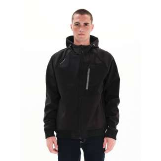 EMERSON MEN'S HOODED BONDED BOMBER JACKET 222.EM11.65 BLACK