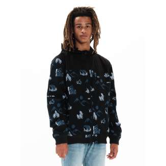 EMERSON HOODED BOMBER JACKET 222.EM10.50 PR306 OFF BLACK/BLACK