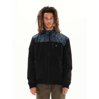 EMERSON HOODED BOMBER JACKET 222.EM10.50 BLACK/PR309 BLUE
