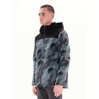 DETACHABLE HOOD JACKET 222.EM10.26 PR308 OLIVE/BLACK