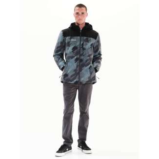 DETACHABLE HOOD JACKET 222.EM10.26 PR308 OLIVE/BLACK