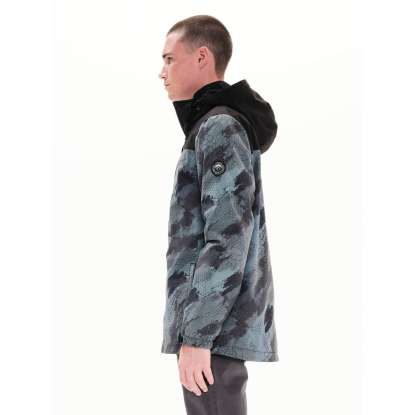 DETACHABLE HOOD JACKET 222.EM10.26 PR308 OLIVE/BLACK