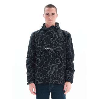 BASEHIT PULLOVER ZIP HOODED JACKET 222.BM10.62 PR307 BLACK