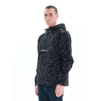 BASEHIT PULLOVER ZIP HOODED JACKET 222.BM10.62 PR307 BLACK