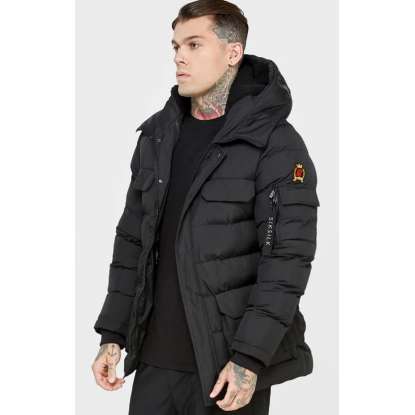 SIKSILK PARKA COAT 22511 BLACK